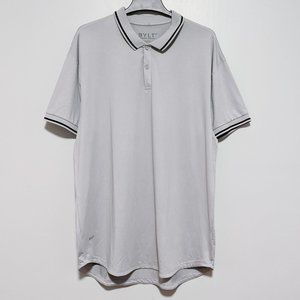 BYLT Polo Shirt Men's XXL 2XL Ringer Performance+ Gray Short Sleeve Stretch